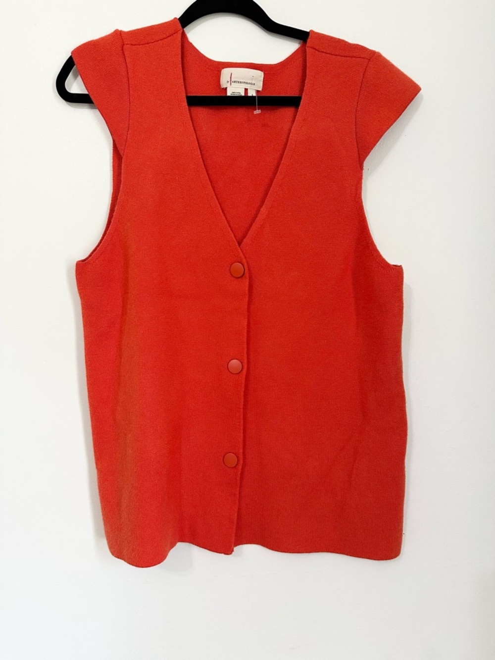 Anthropologie The Willa Oversized Sweater Vest size small orange